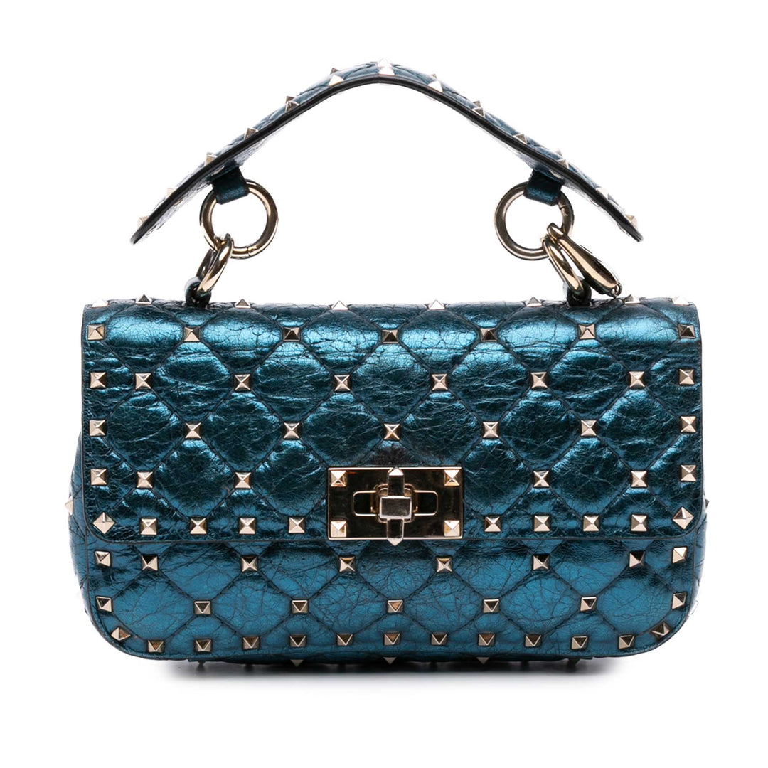 Valentino Small Metallic Cuir d’agneau Rockstud Spike Sac