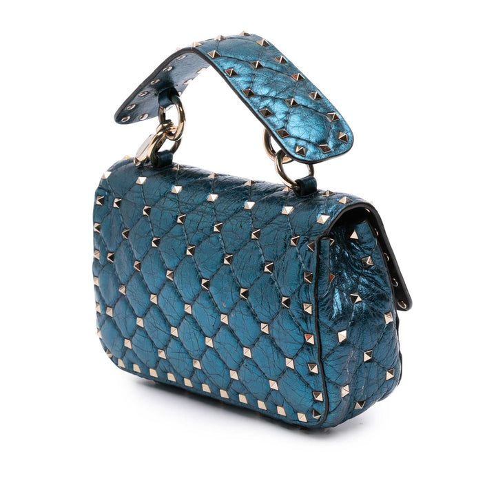 Valentino Small Metallic Cuir d’agneau Rockstud Spike Sac