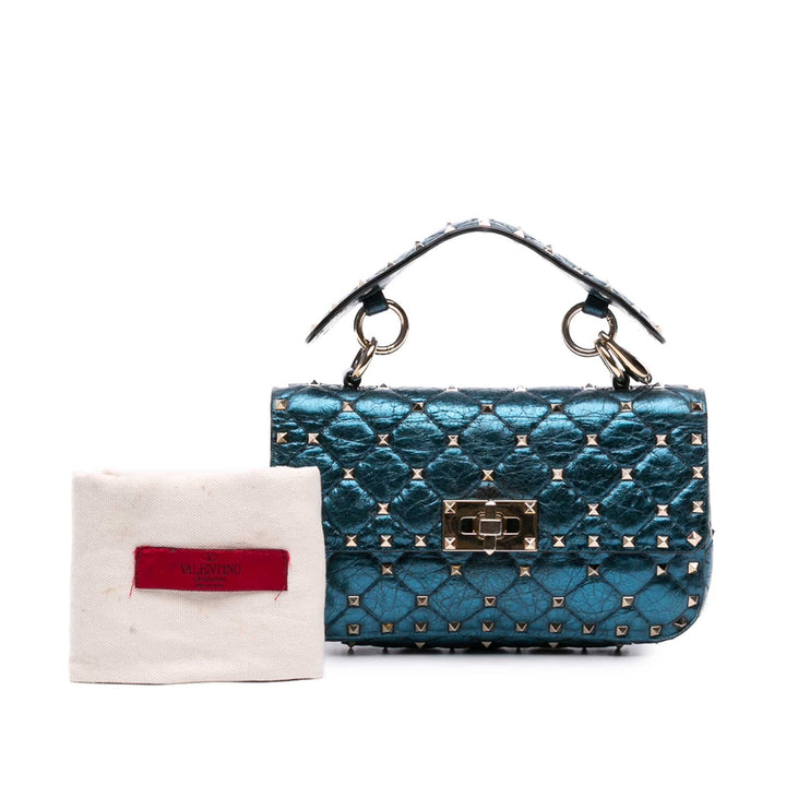 Valentino Small Metallic Cuir d’agneau Rockstud Spike Sac