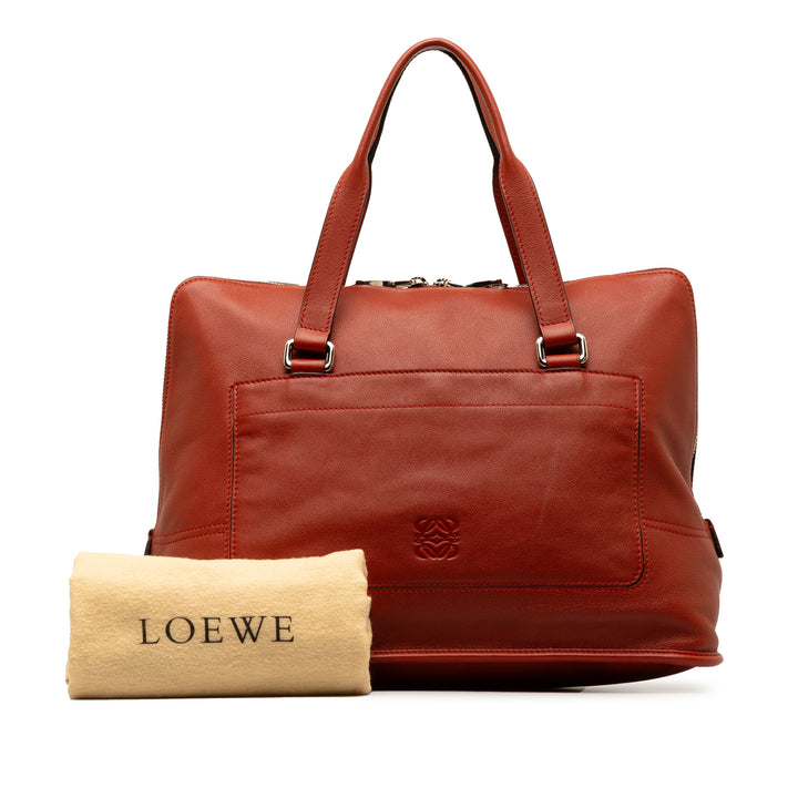 Anagram Leather Handbag Red - Gaby Paris