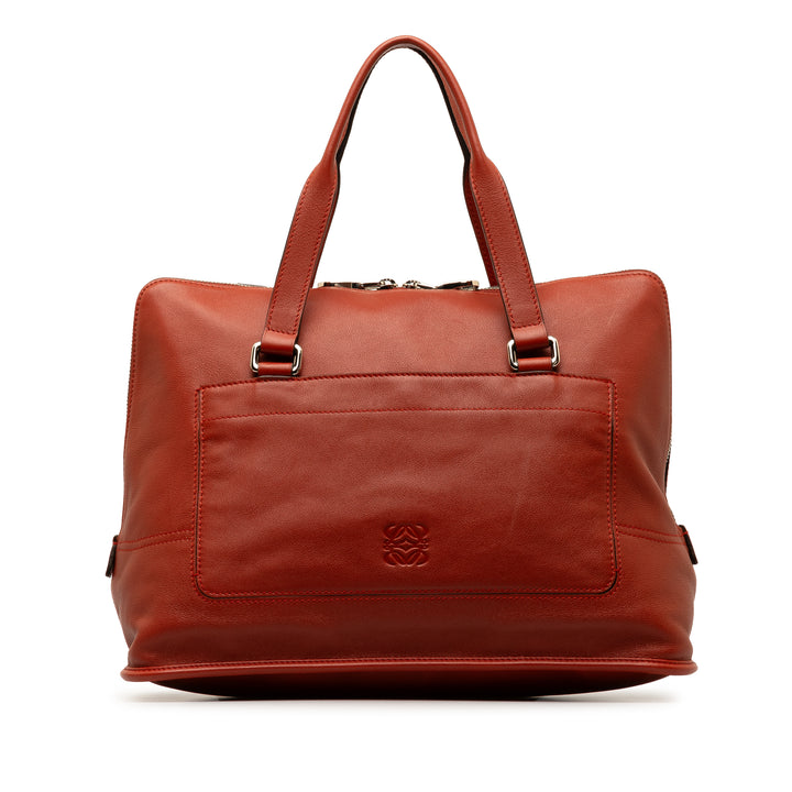 Anagram Leather Handbag Red - Gaby Paris