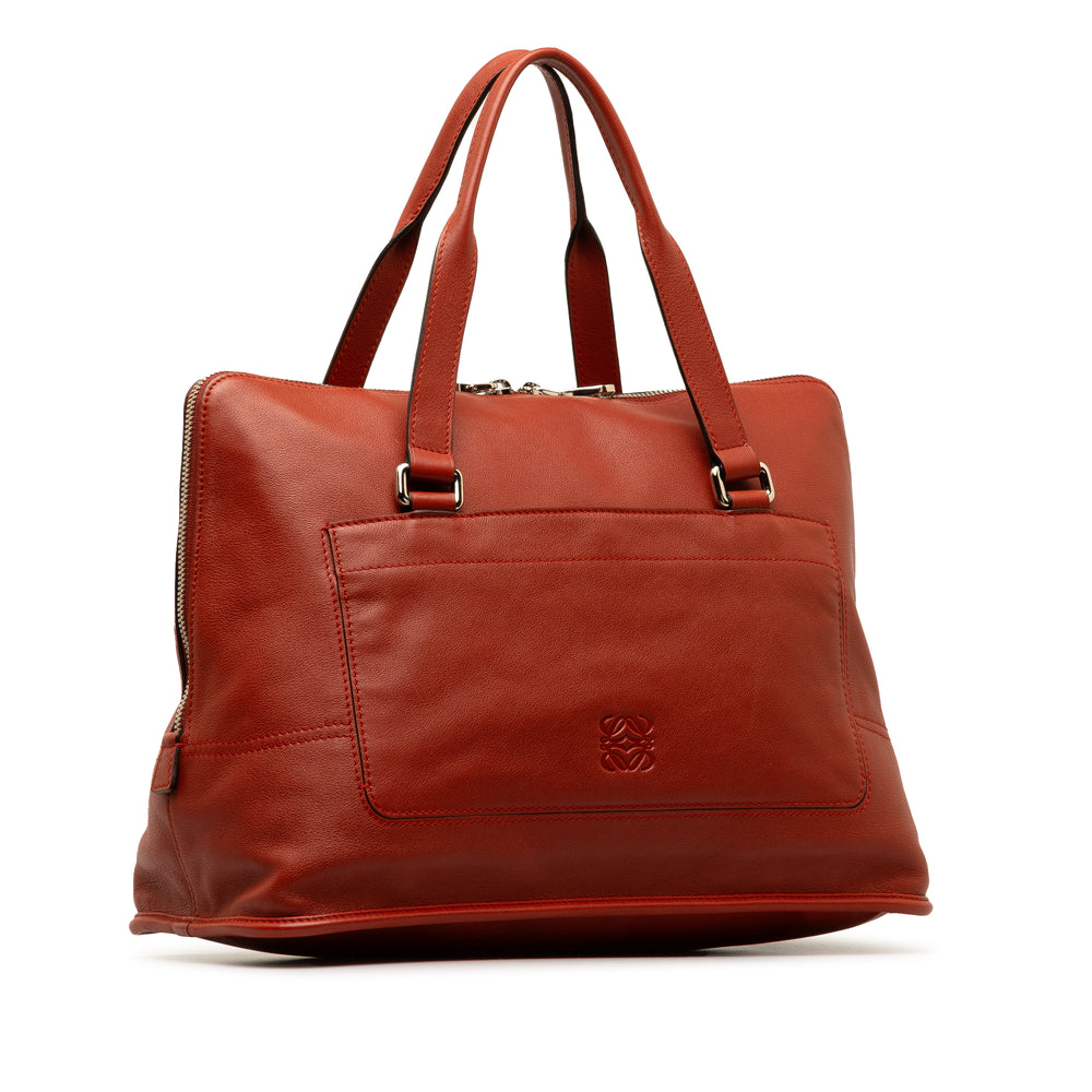 Anagram Leather Handbag Red - Gaby Paris