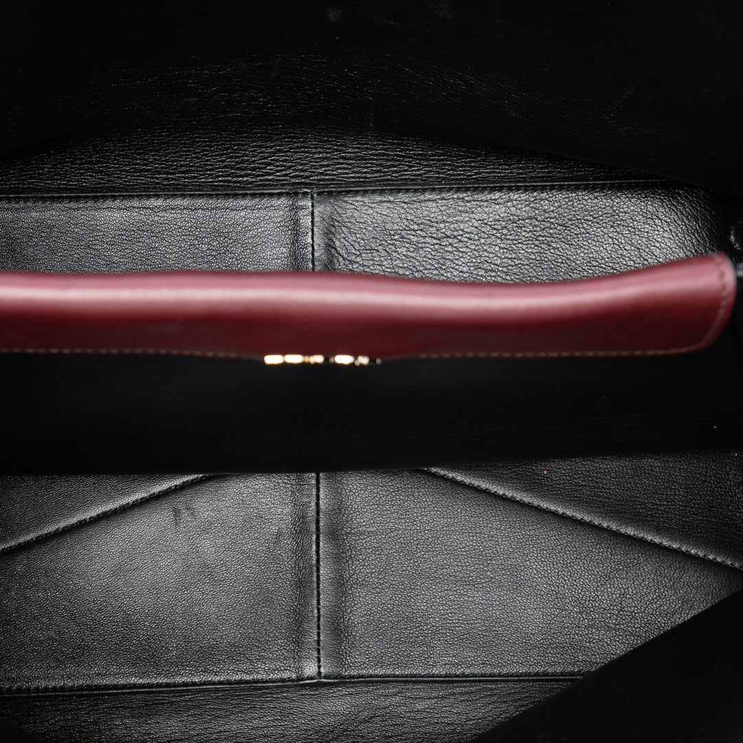 Prada Bicolore City Veau Double Sac Moyen Rouge – vue 4 – GABY PARIS