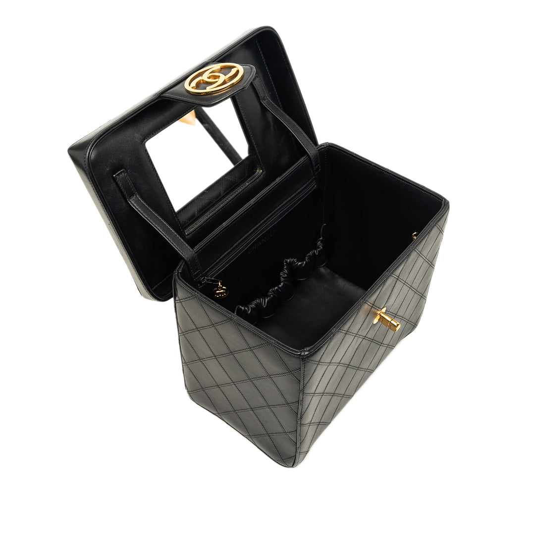 CC Matelassé Vanity Cuir d'agneau Noir