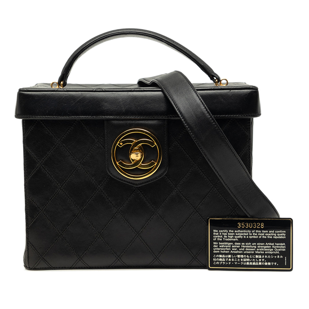 CC Matelassé Vanity Cuir d'agneau Noir