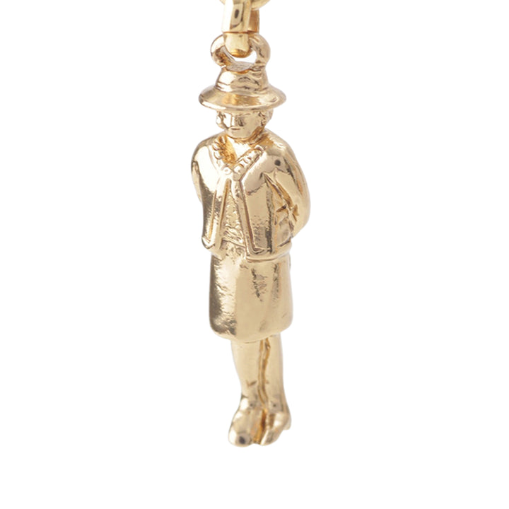 CC plaqué Mademoiselle pendantes À clip Boucles d'oreilles Doré