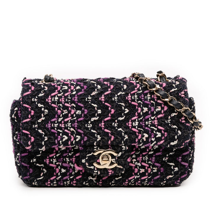 Chanel Mini Rectangular Classic Multicolor Cotton Surpiqué Simple rabat