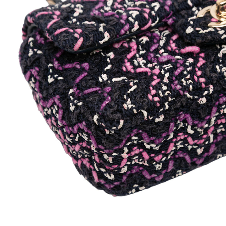 Chanel Mini Rectangular Classic Multicolor Cotton Surpiqué Simple rabat