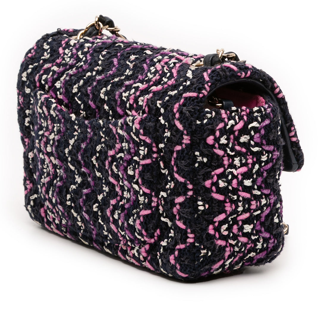 Chanel Mini Rectangular Classic Multicolor Cotton Surpiqué Simple rabat