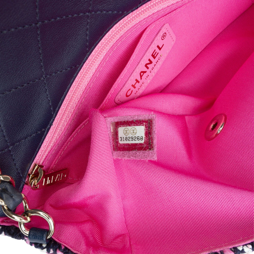 Chanel Mini Rectangular Classic Multicolor Cotton Surpiqué Simple rabat