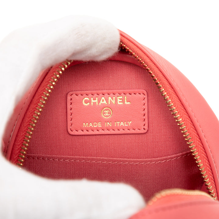 Chanel Sequins Cuir d’agneau 19 Rond Pochette avec chaîne