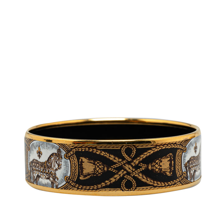 Wide Grand Apparat Enamel Bangle 65 Black - Gaby Paris