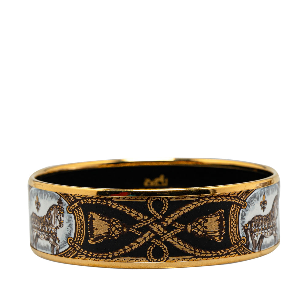 Wide Grand Apparat Enamel Bangle 65 Black - Gaby Paris