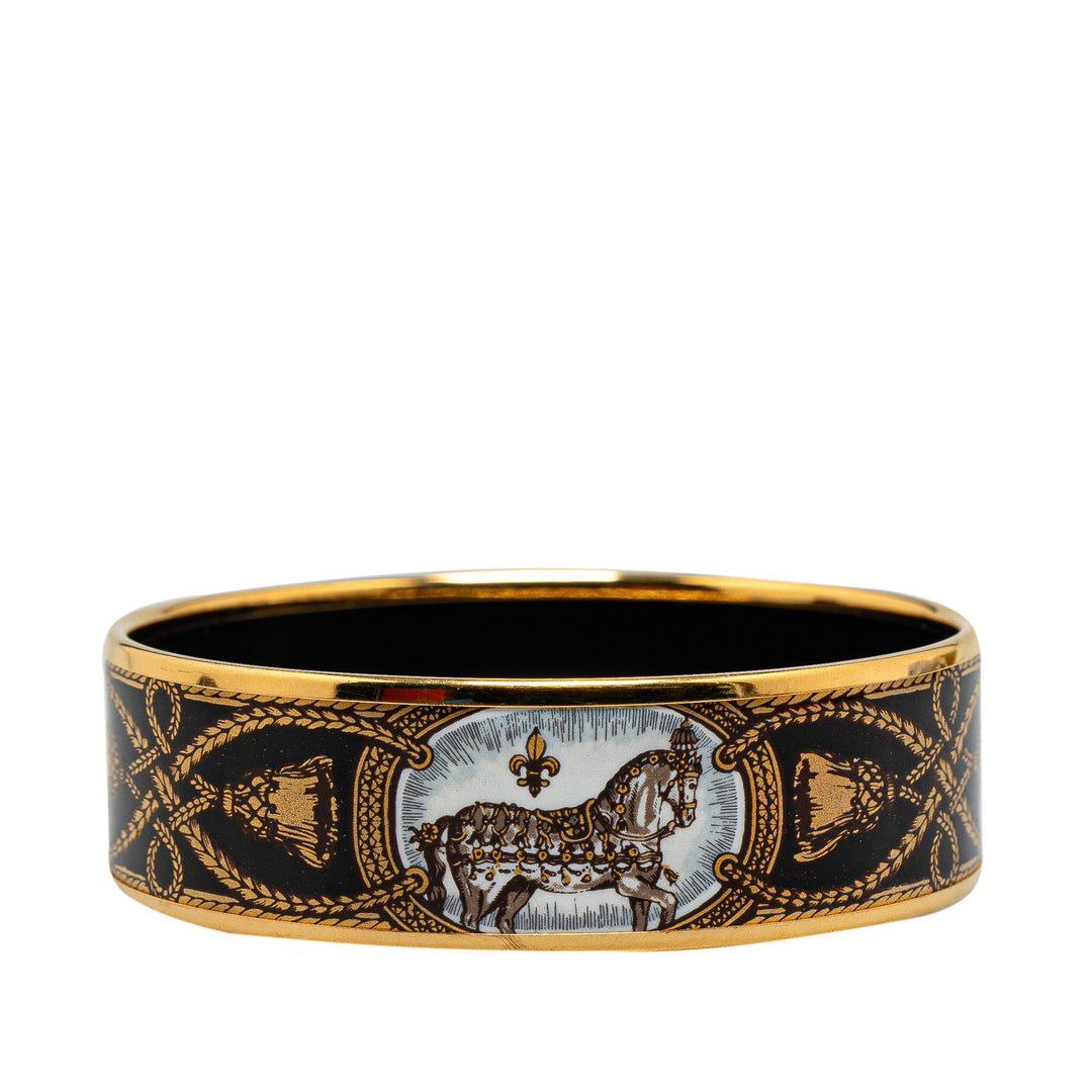 Wide Grand Apparat Enamel Bangle 65 Black - Gaby Paris