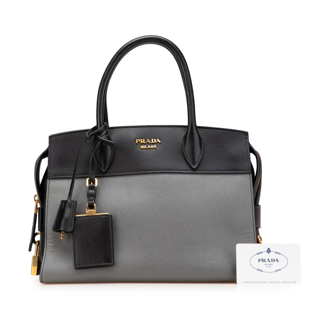 Prada Saffiano and City Veau Esplanade Bag Gris