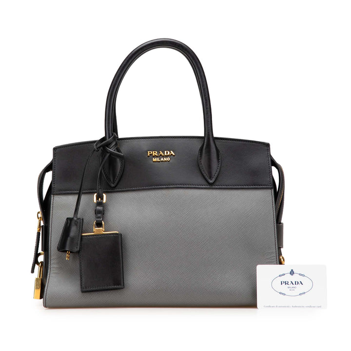 Prada Saffiano and City Veau Esplanade Bag Gris