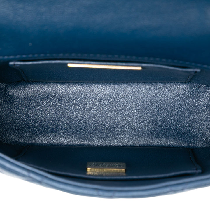 Chanel Mini Matelassé Cuir d’agneau CC Cristal Rabat intégral