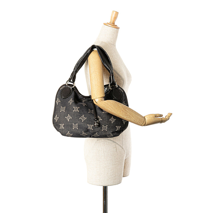 Denim Macadam Bittersweet Hobo Bag Brown - Gaby Paris