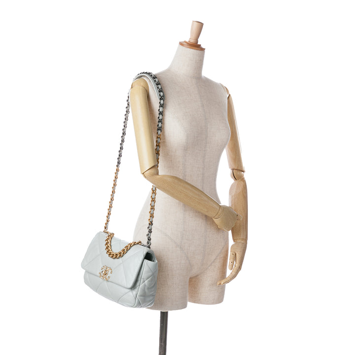 Medium Lambskin 19 Flap Gray - Gaby Paris