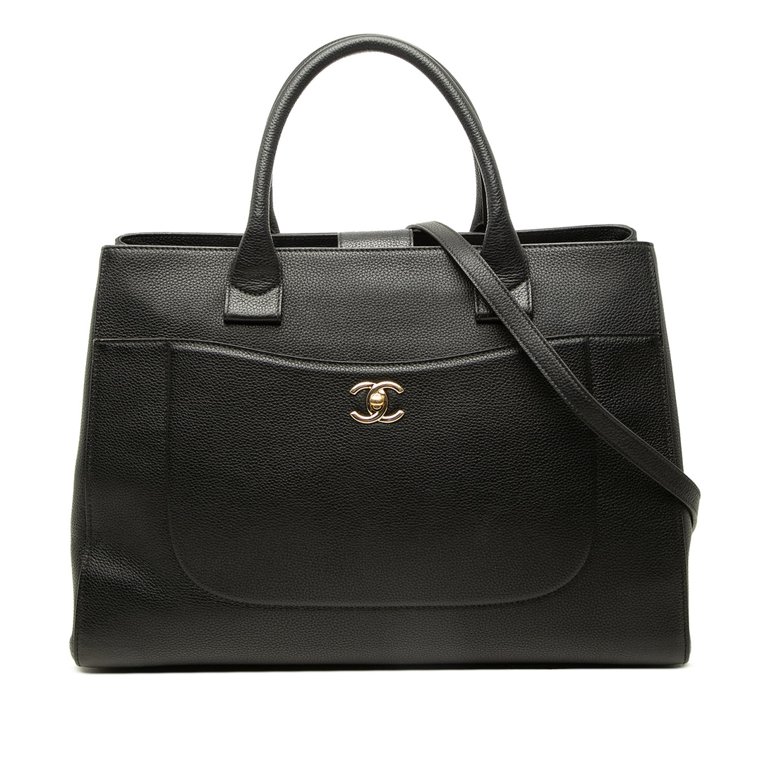 Chanel grainé Neo Executive Cabas Moyen Cuir de veau grainé Noir – vue principale – GABY PARIS