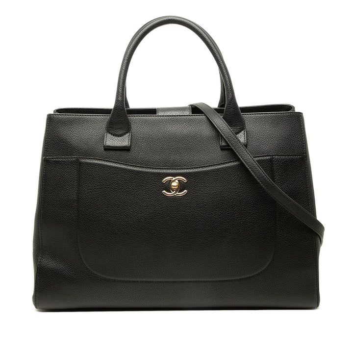 Chanel grainé Neo Executive Cabas Moyen Cuir de veau grainé Noir – vue principale – GABY PARIS
