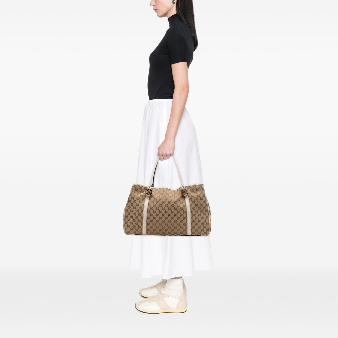 Gucci Large GG Toile Twins Cabas
