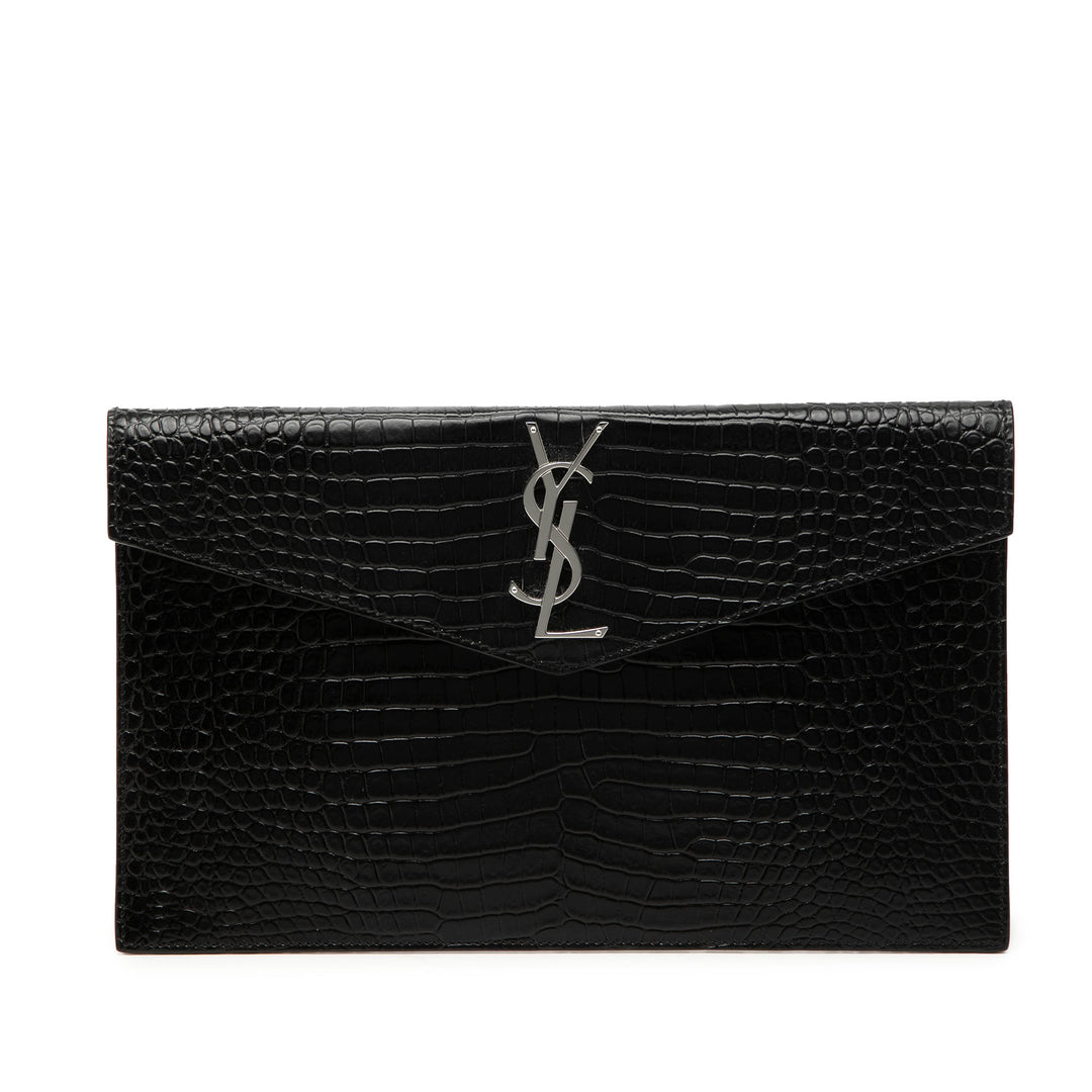 Saint Laurent Croc embossé Uptown Pochette Cuir
