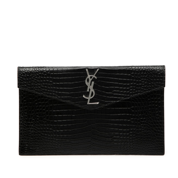 Saint Laurent Croc embossé Uptown Pochette Cuir
