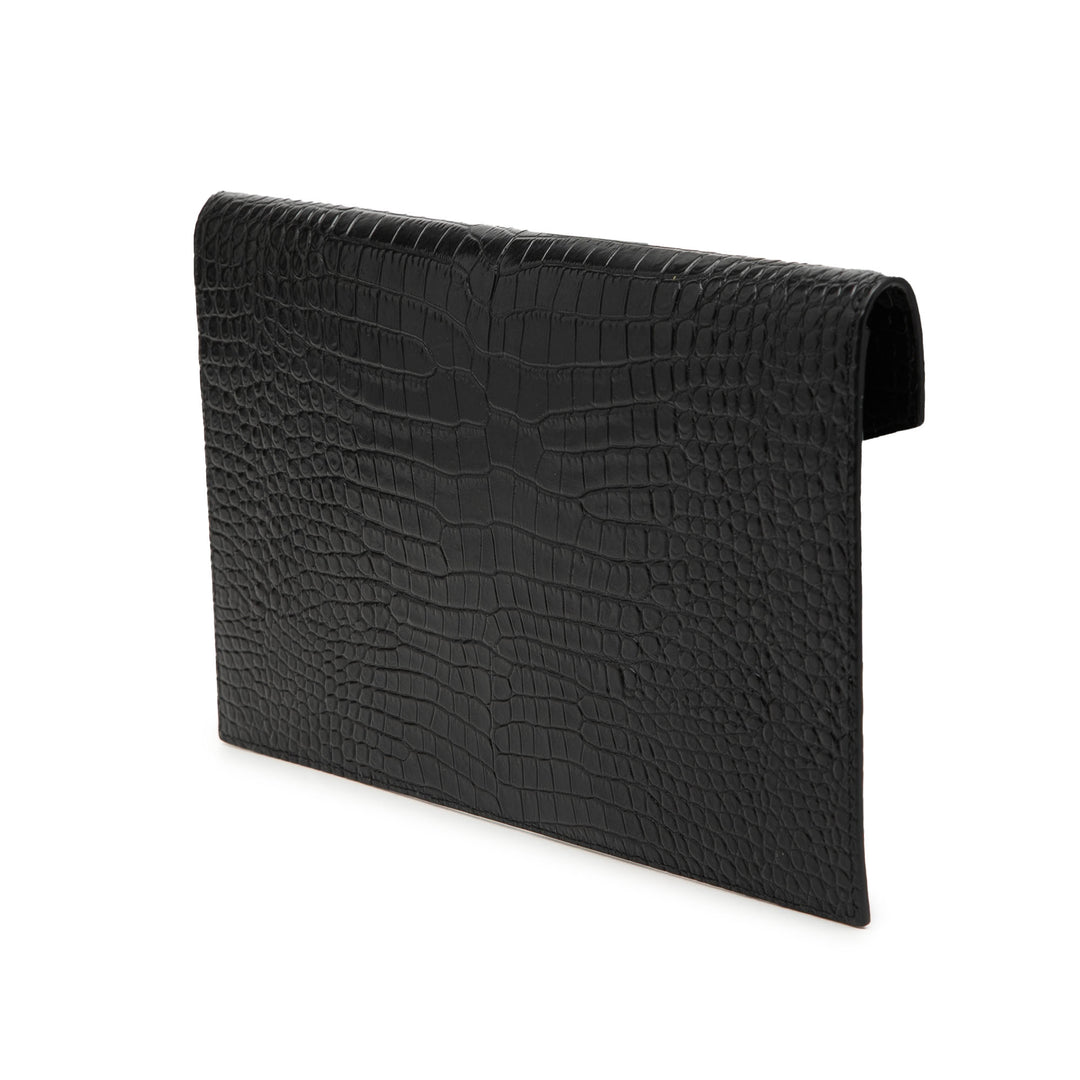 Saint Laurent Croc embossé Uptown Pochette Cuir