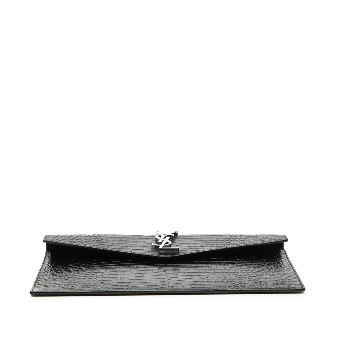 Saint Laurent Croc embossé Uptown Pochette Cuir