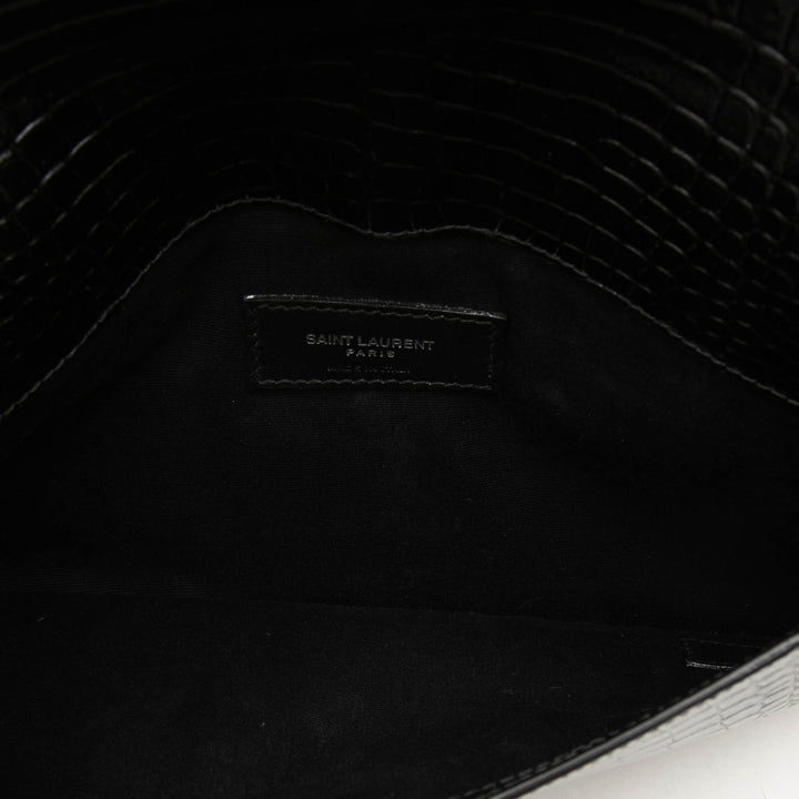Saint Laurent Croc embossé Uptown Pochette Cuir