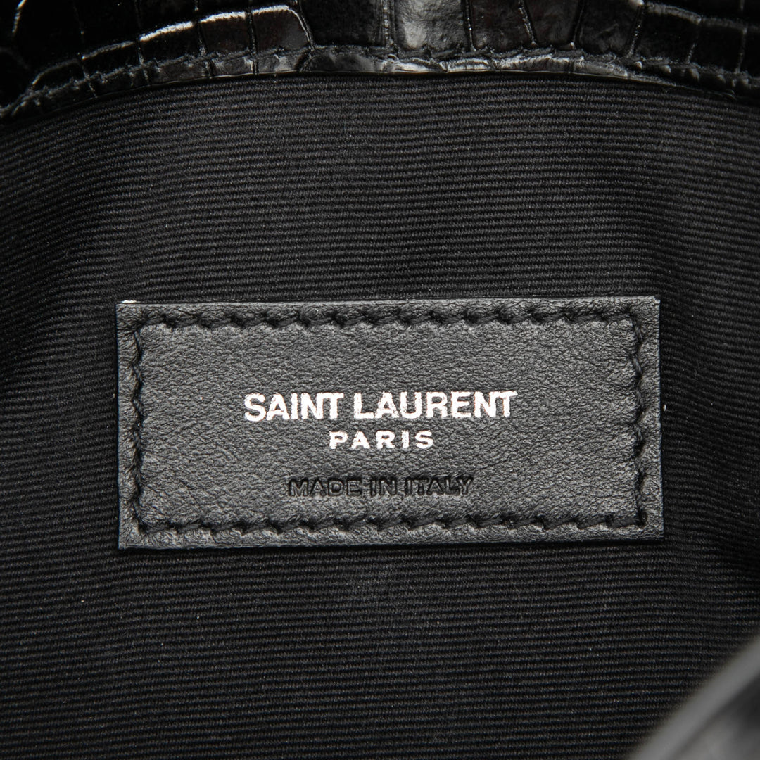 Saint Laurent Croc embossé Uptown Pochette Cuir