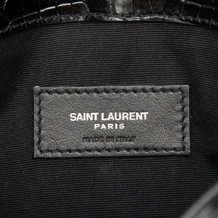 Saint Laurent Croc embossé Uptown Pochette Cuir