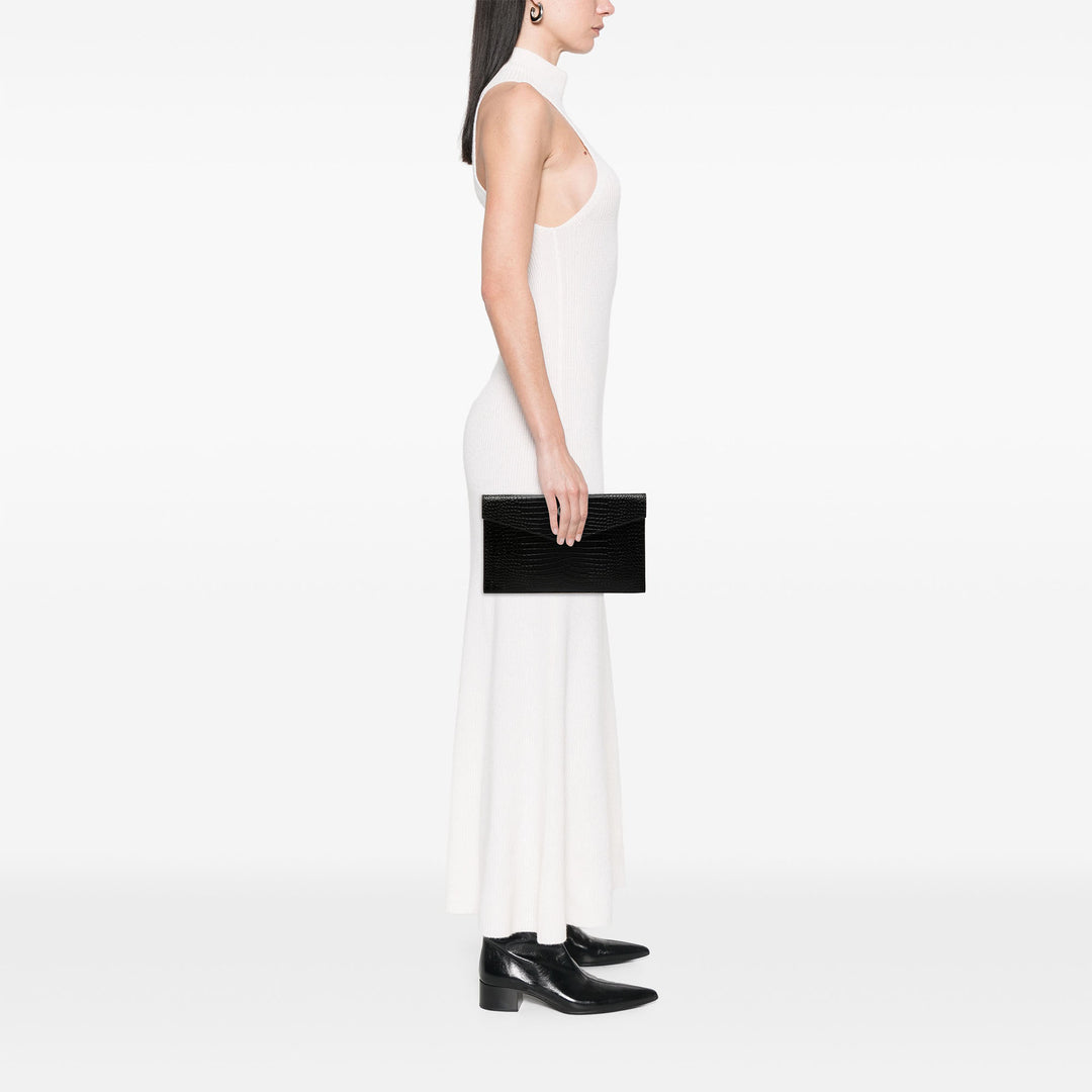Saint Laurent Croc embossé Uptown Pochette Cuir