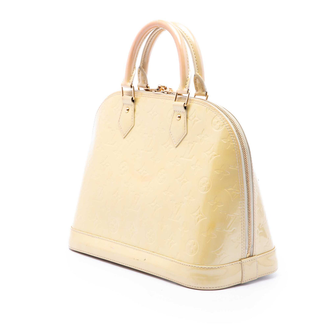 Louis Vuitton Alma PM Cuir verni Monogram Beige – vue 2 – GABY PARIS