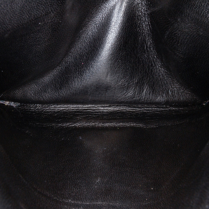 Medium Classic Patent Double Flap Black - Gaby Paris