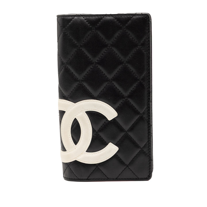 Chanel Matelassé Cuir d’agneau Cambon Ligne Bifold Portefeuille