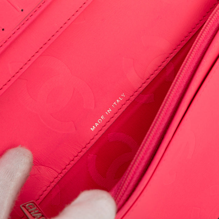 Chanel Matelassé Cuir d’agneau Cambon Ligne Bifold Portefeuille