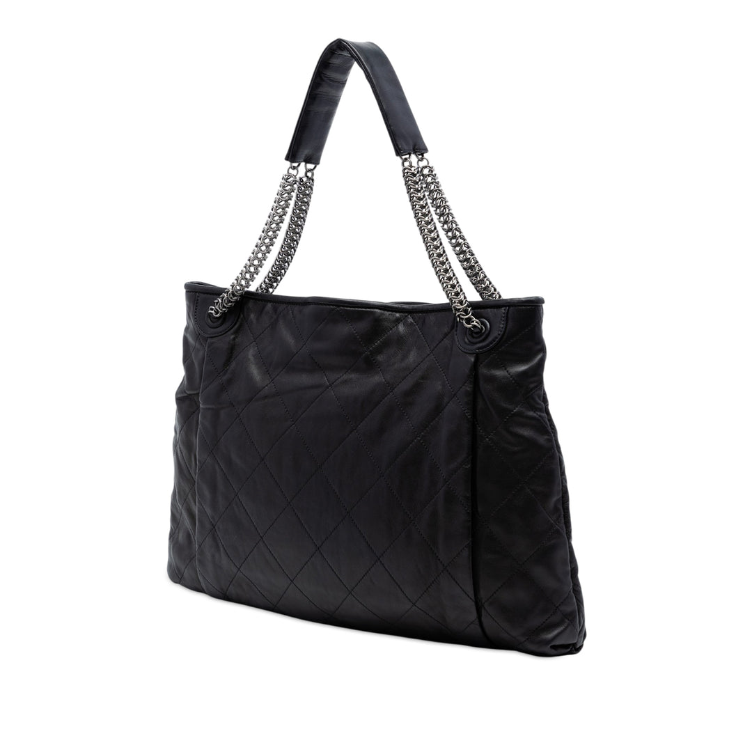 Chanel CC Matelassé Chaîne Cabas Cuir d'agneau