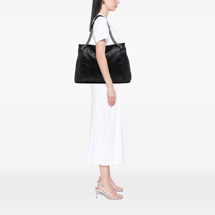 Chanel CC Matelassé Chaîne Cabas Cuir d'agneau