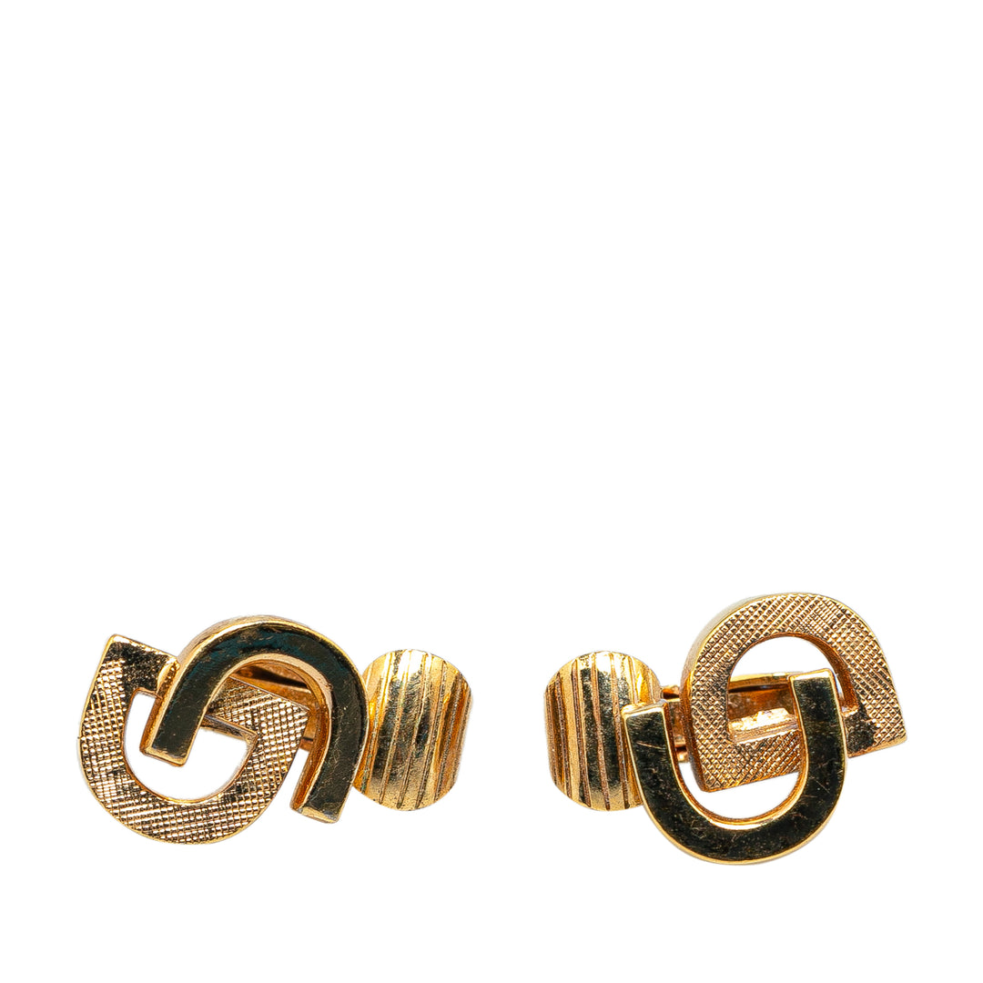 Gold Plated CD Clip On Earrings Gold - Gaby Paris