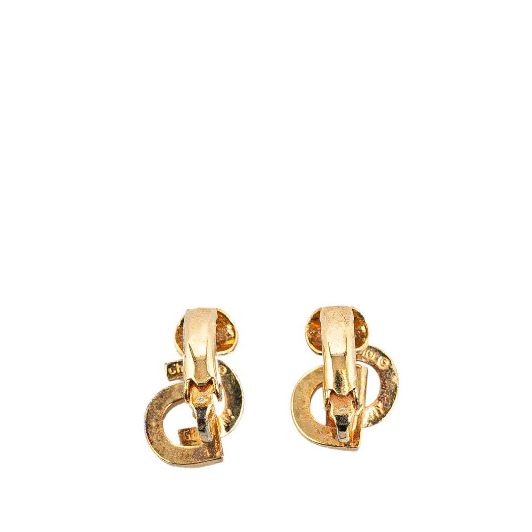 Gold Plated CD Clip On Earrings Gold - Gaby Paris