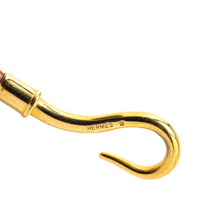 Jumbo Hook Leather Bracelet Brown - Gaby Paris