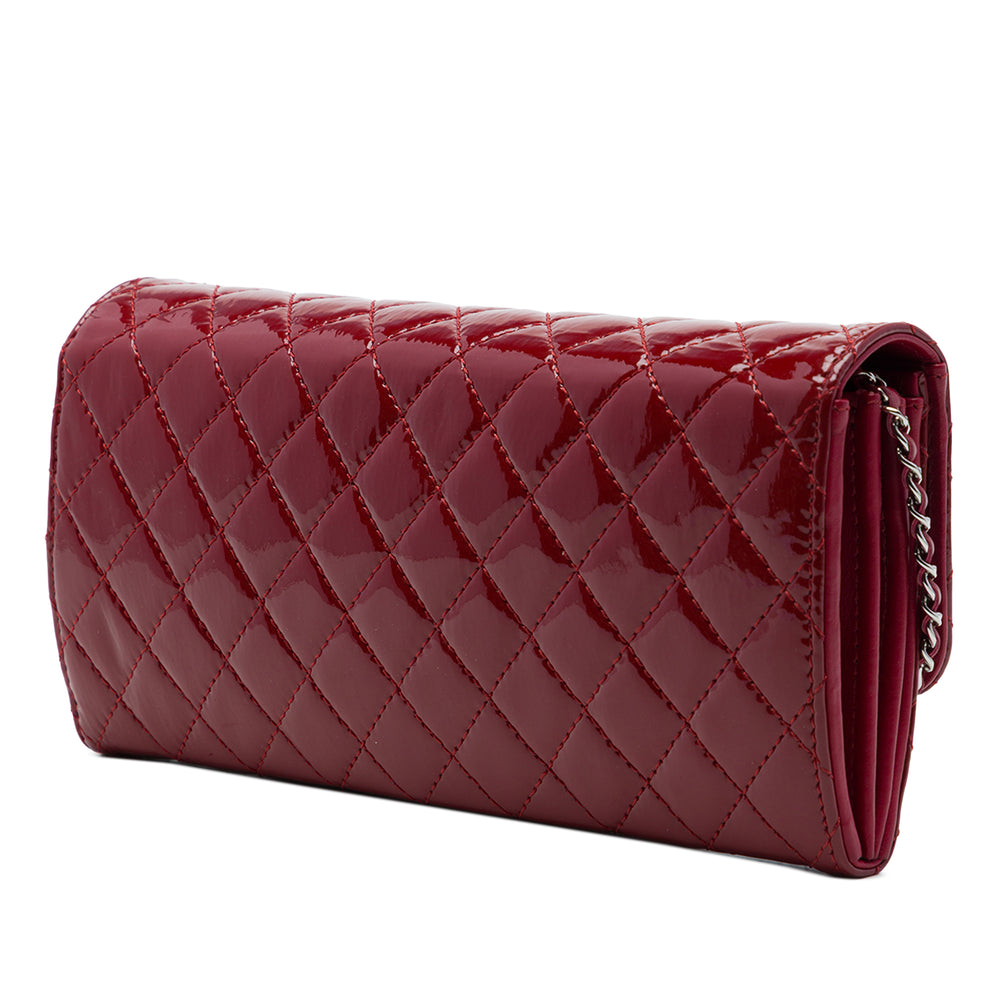 Chanel CC Matelassé Brilliant East West Wallet on Chain Rouge – vue 2 – GABY PARIS