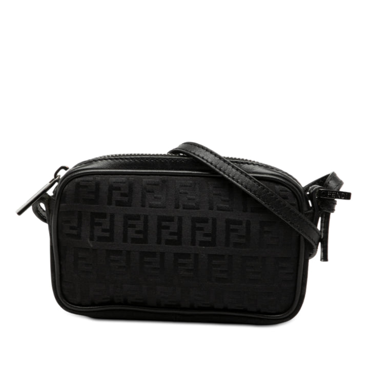 Fendi Mini Zucchino Toile Zip Sac porté croisé