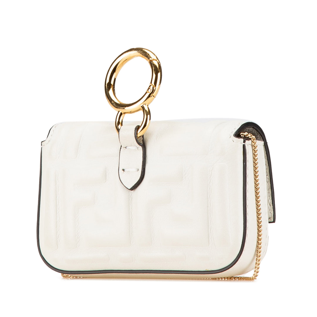 Nano Zucca Embossed Baguette Charm White - Gaby Paris