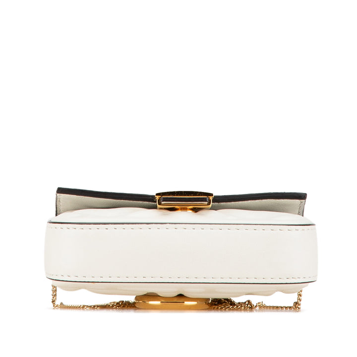 Nano Zucca Embossed Baguette Charm White - Gaby Paris