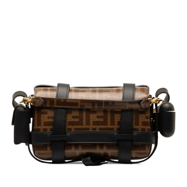 Fendi Mini Zucca Glazed Fabric Cage Baguette Brown - GABY PARIS