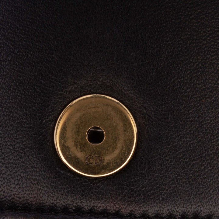 Calfskin Studded Diorama Wallet on Chain Black - Gaby Paris