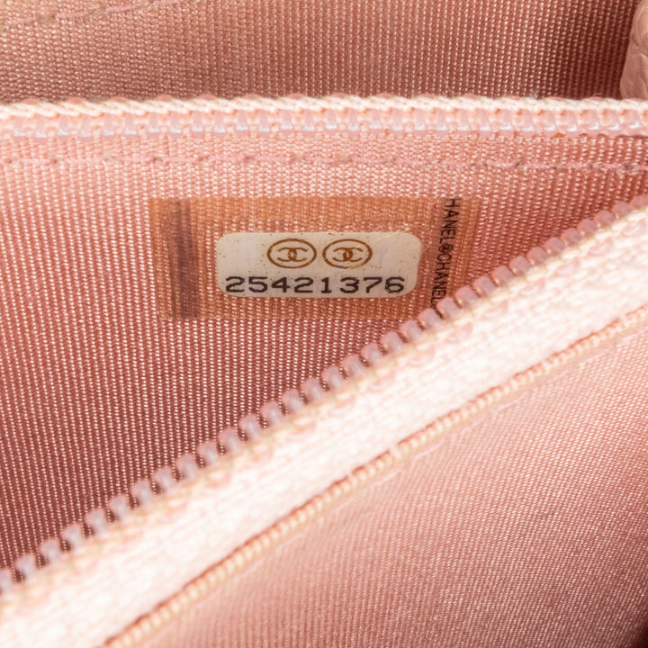 Quilted Caviar Square Boy Wallet On Chain Pink - Gaby Paris